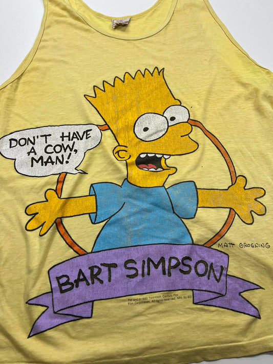 Vintage 1990 Yellow Bart Simpson Tank Top don’t have a cow