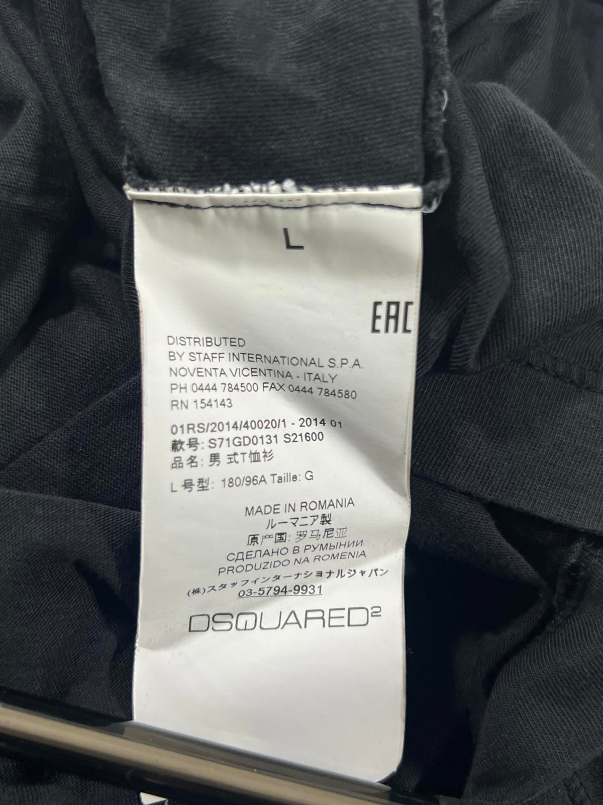 DSQUARED2 Black Men's Graphic T-Shirt Live Hard Since 1964