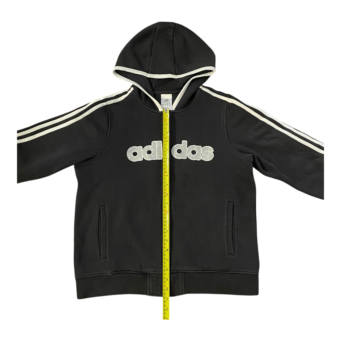 Adidas Hoodie Black Spellout LOGO 3 Stripe