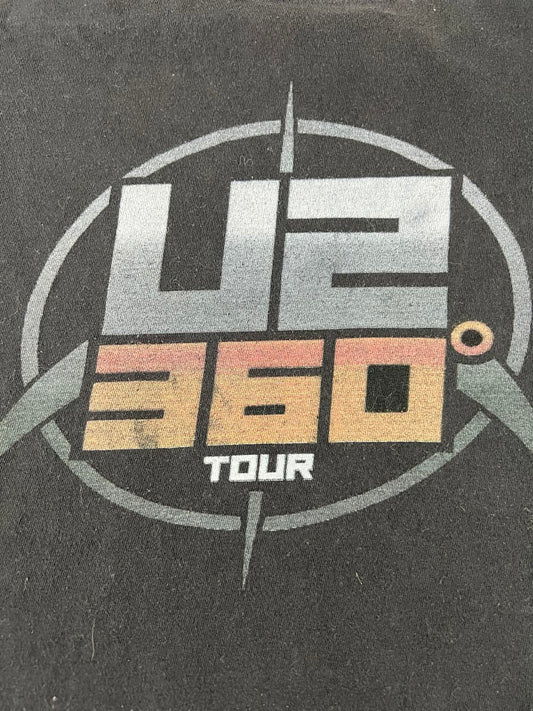 U2 360 Tour Black Graphic T-Shirt Size Large