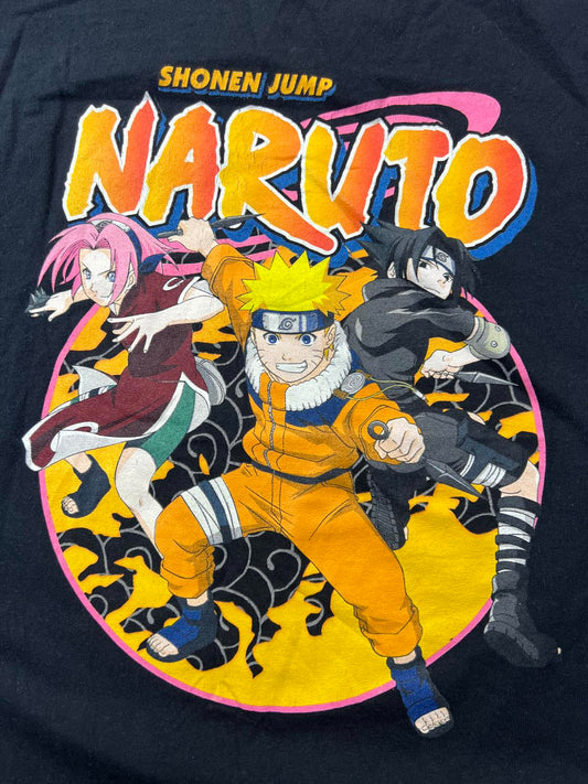 Naruto Graphic T-Shirt Black Size Extra Small
