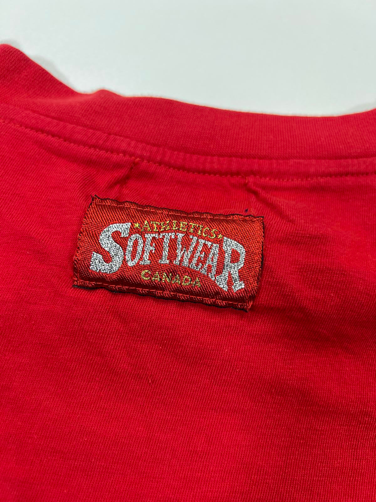 Vintage Ottawa Rough Riders Red Graphic T-Shirt Large