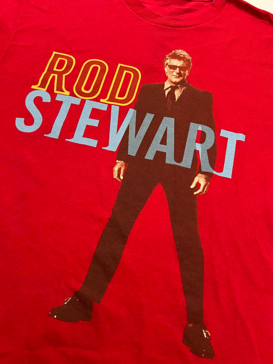 2001 Rod Stewart Red Graphic T-Shirt Large