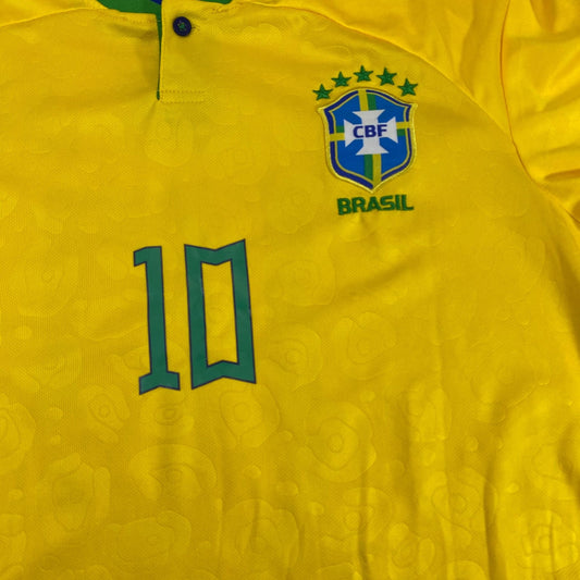 Neymar Jr. #10 Brazil 2022 World Cup Soccer Jersey