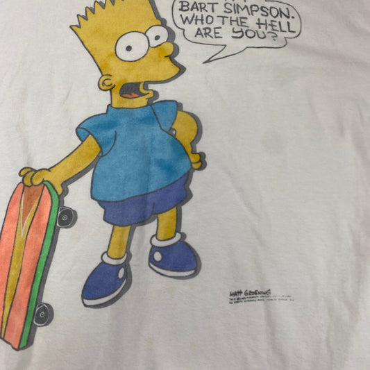 Vintage 1990 Bart Simpson "Who The Hell Are You?" T-Shirt Size L