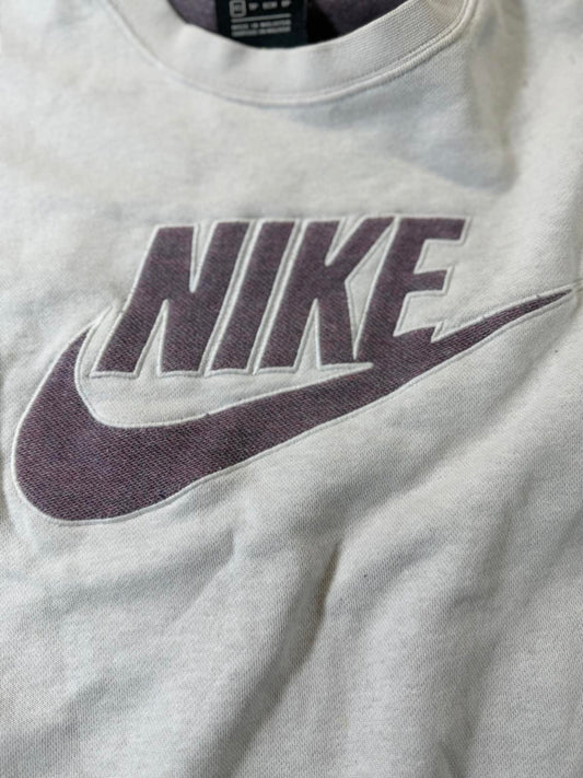 Nike Grey Crewneck Sweatshirt with Purple Logo M