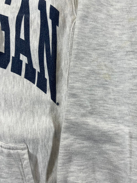 Grey Michigan Hooded Sweatshirt with Front Pocket S