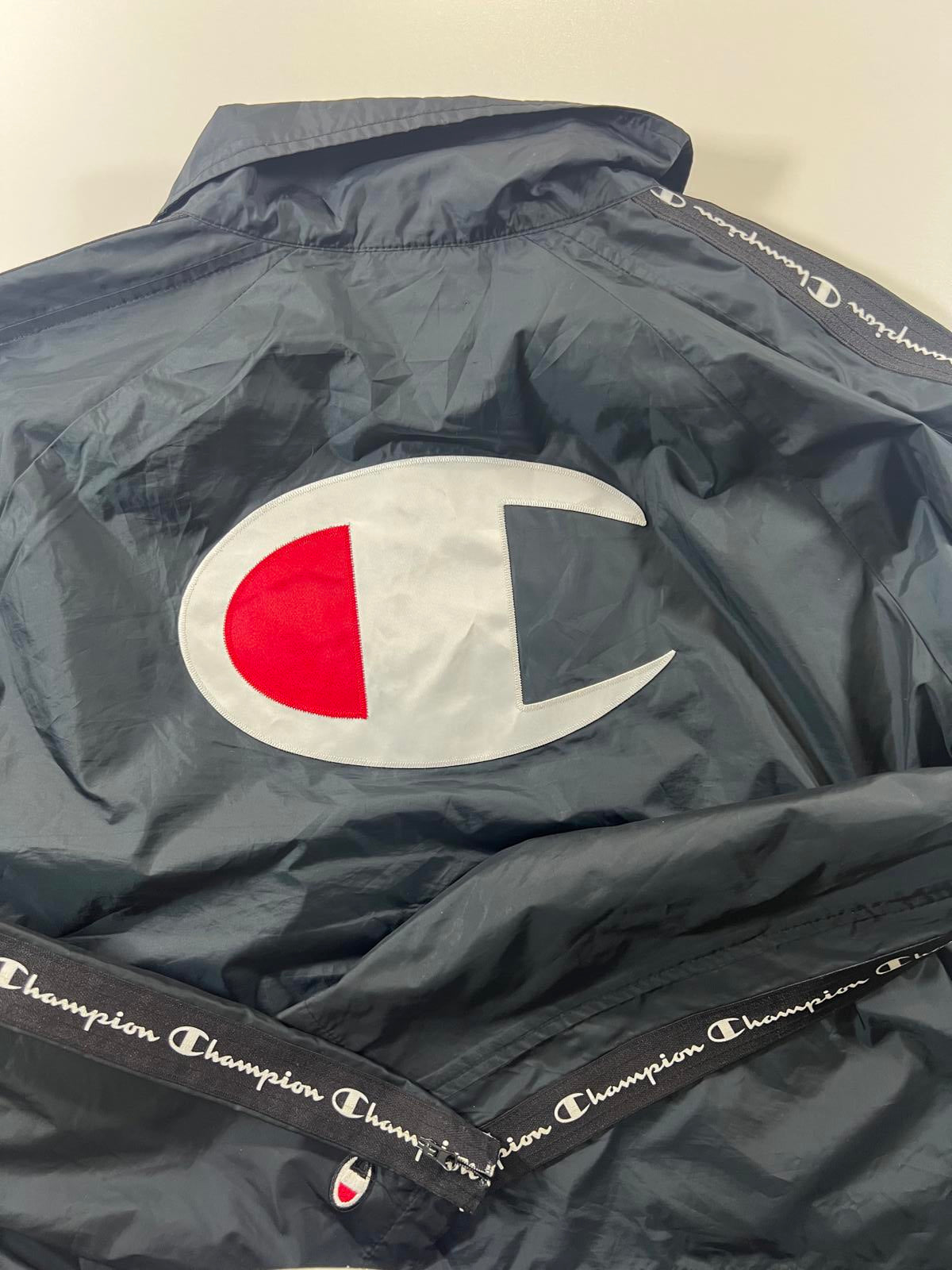 Champion Black Coach Logo Tape Sleeves Women’s Crop Jacket L