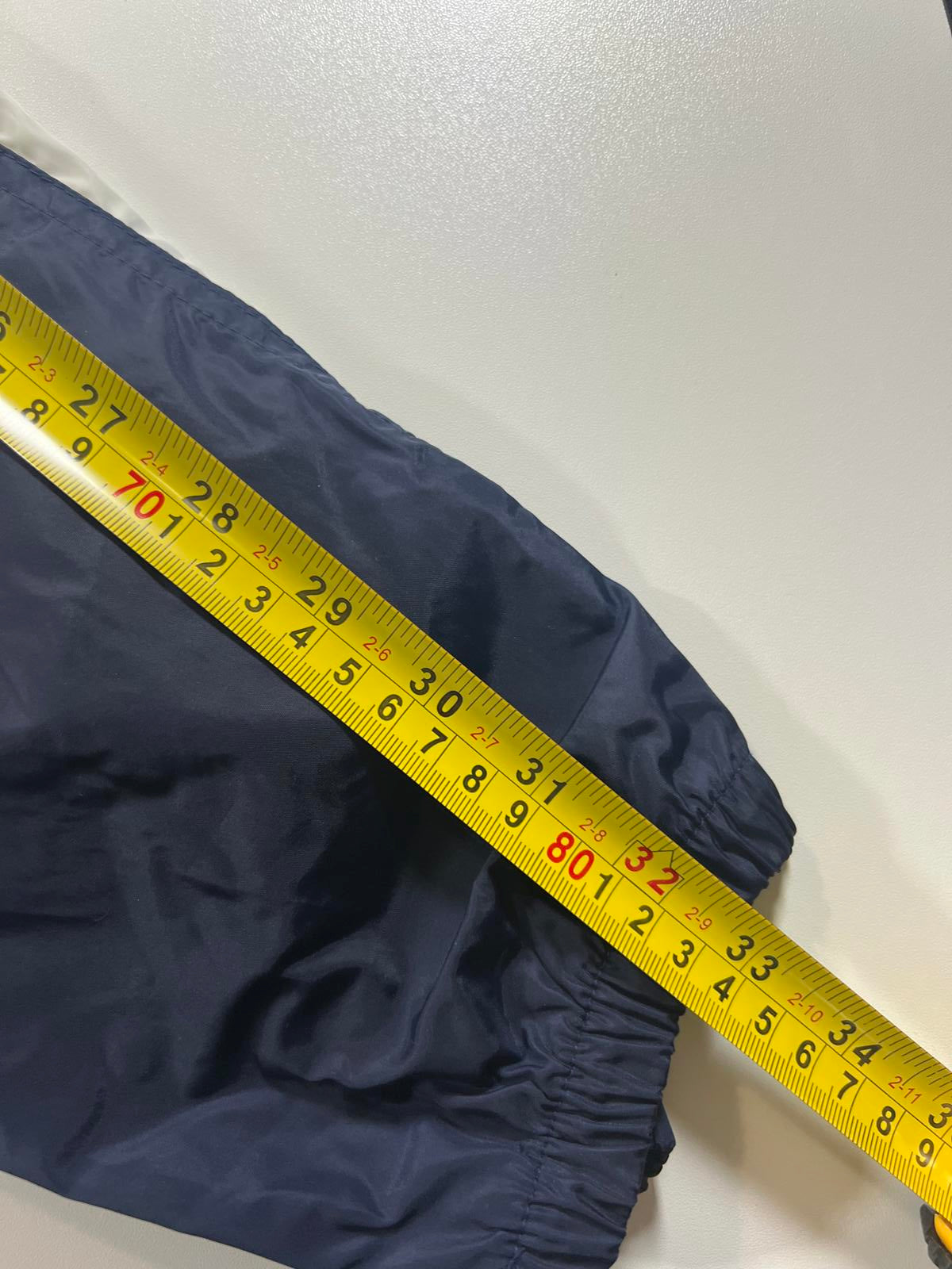 Vintage Nike Navy Blue and White Track Jacket