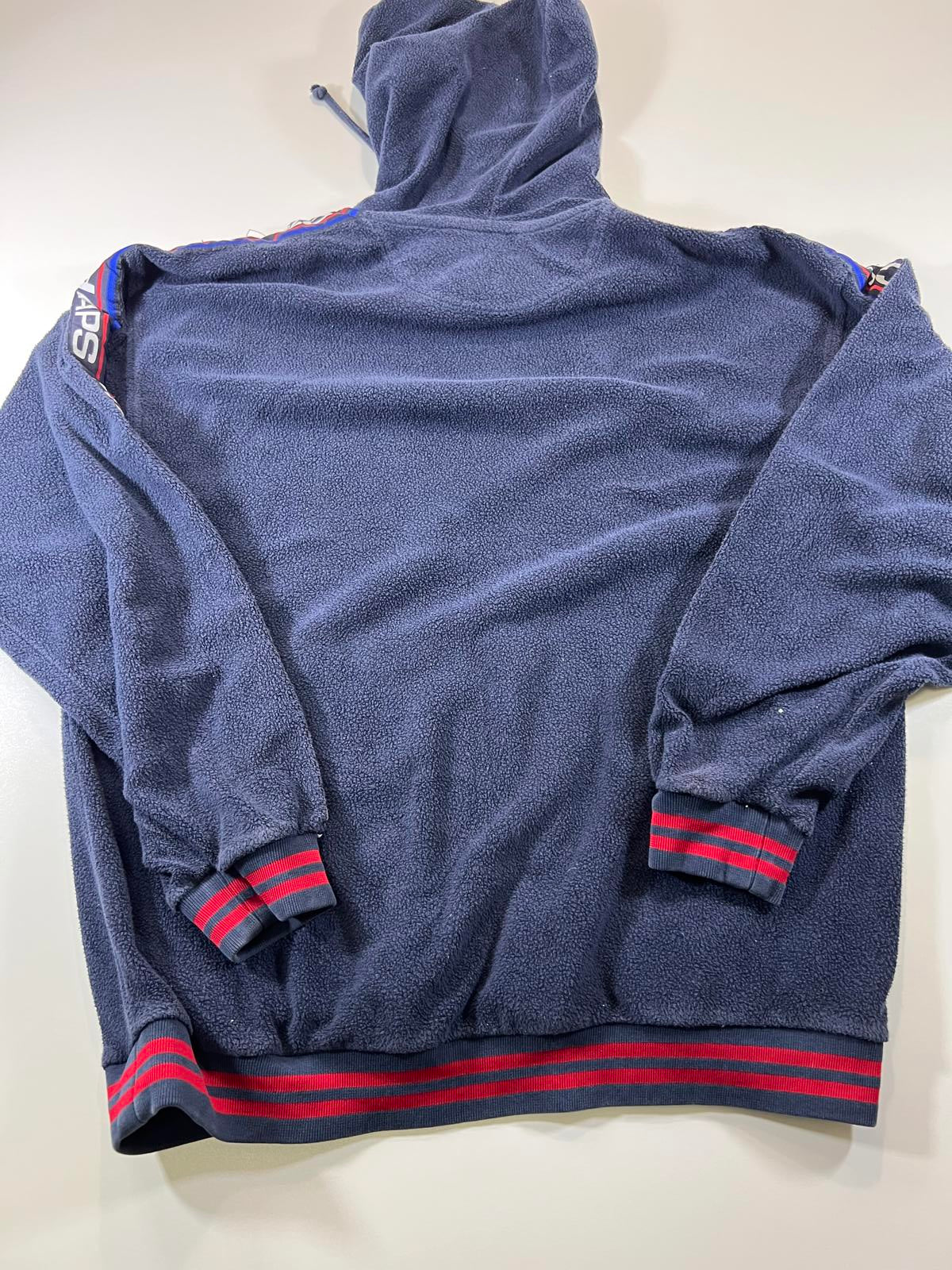Vintage Chaps RL Navy Blue Hooded Fleece Sweatshirt Size L