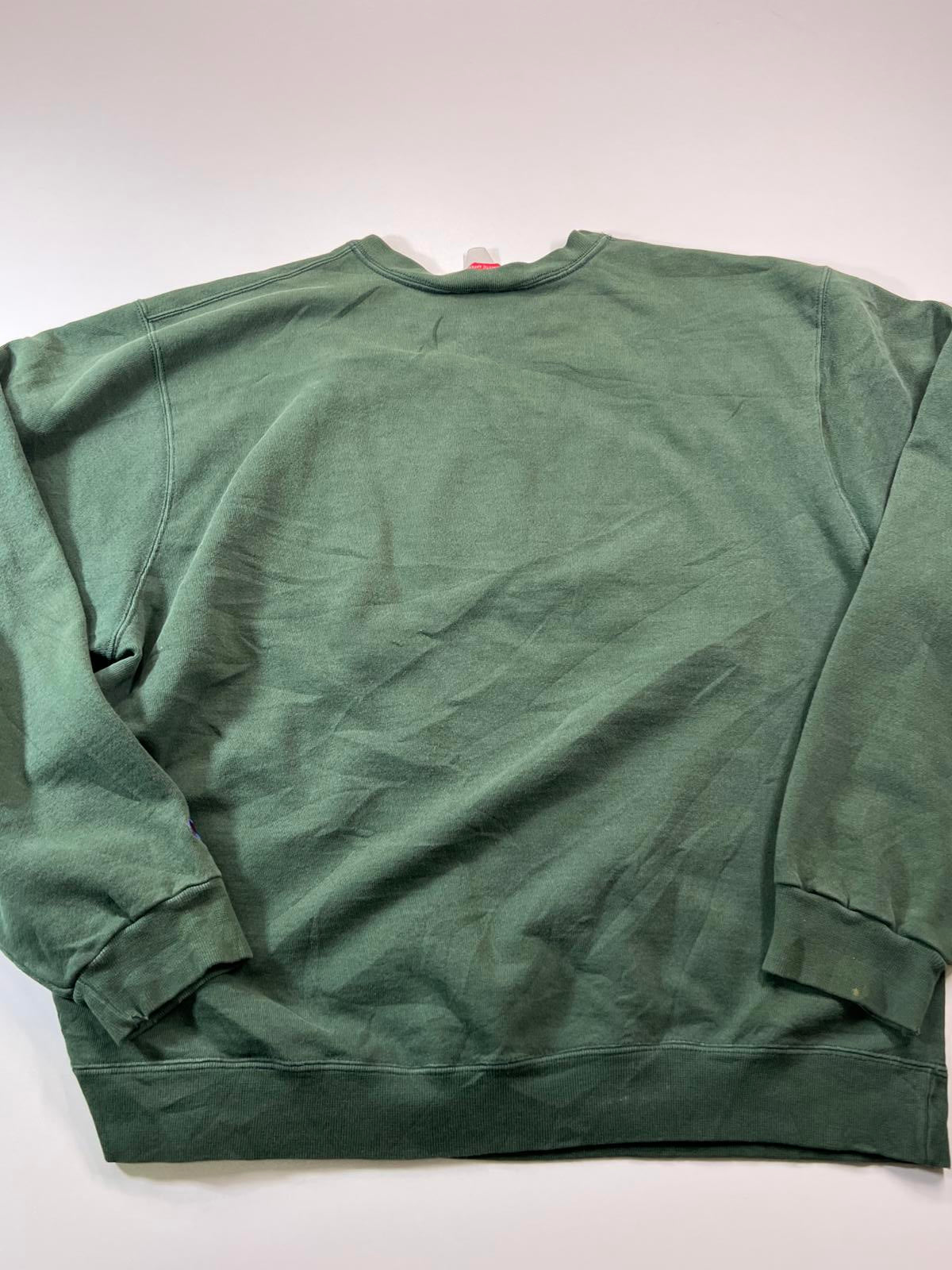 Champion Green STATE Crewneck Sweatshirt L