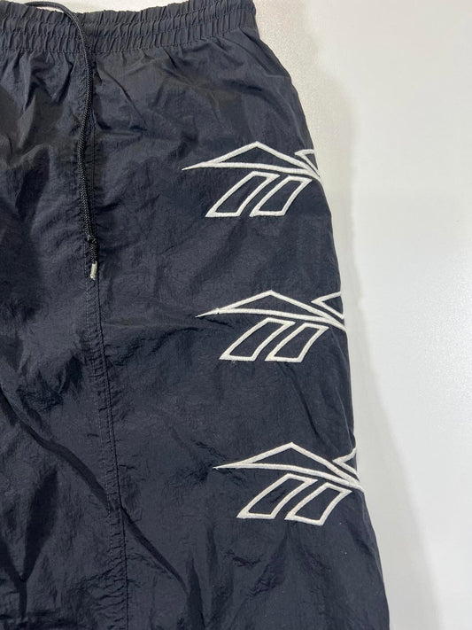 Vintage Reebok Black Athletic Shorts with Logo Detailing M
