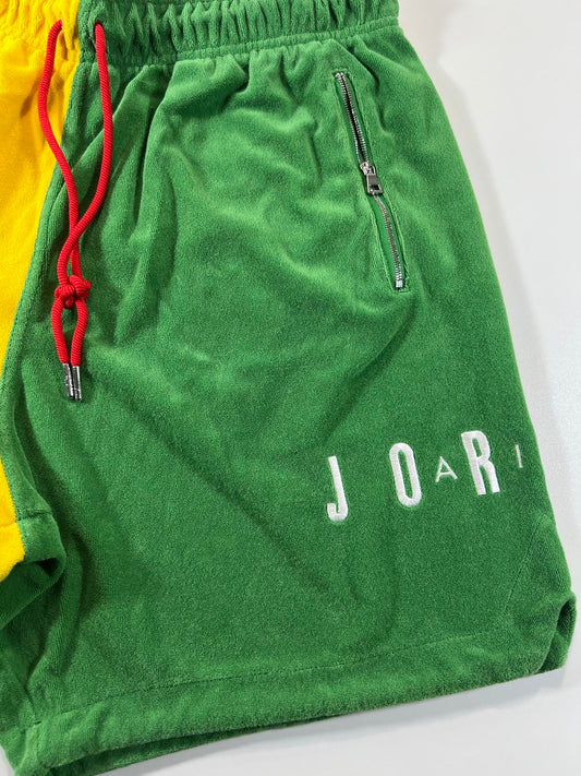 Jordan Two-Tone Yellow and Green Shorts L