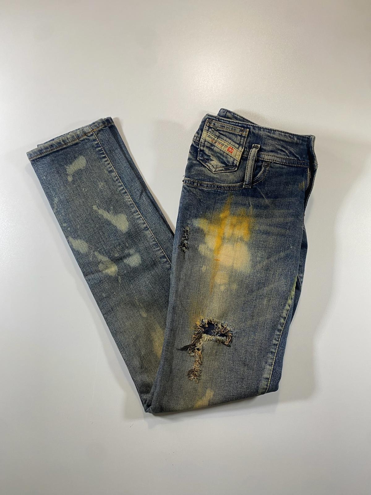 Diesel Distressed and Bleached Skinny Jeans