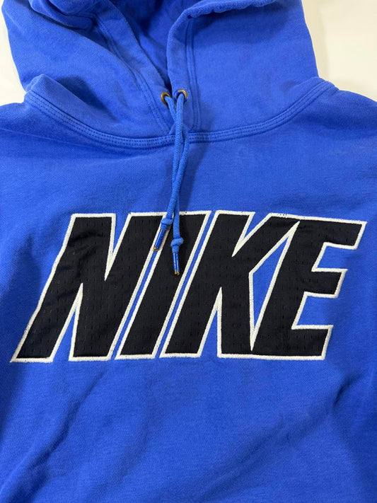 Nike Blue Pullover Hoodie with Black Logo S
