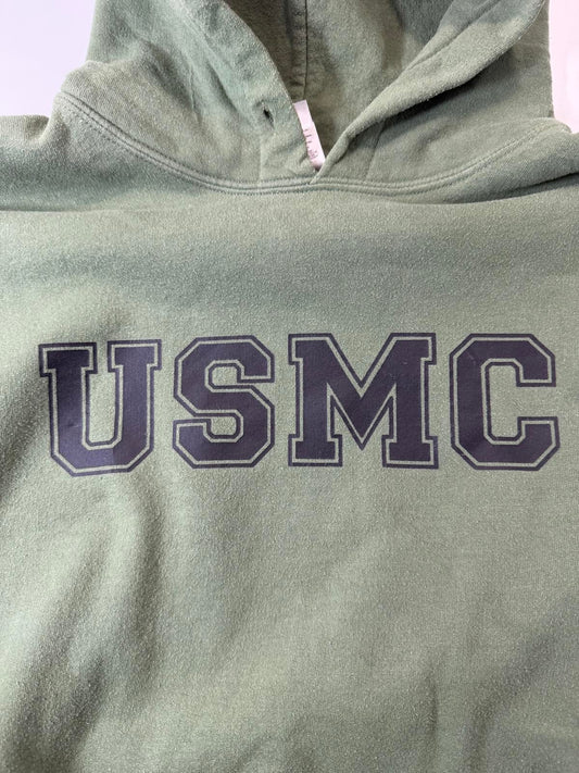 USMC Olive Green Hoodie Sweatshirt Large L