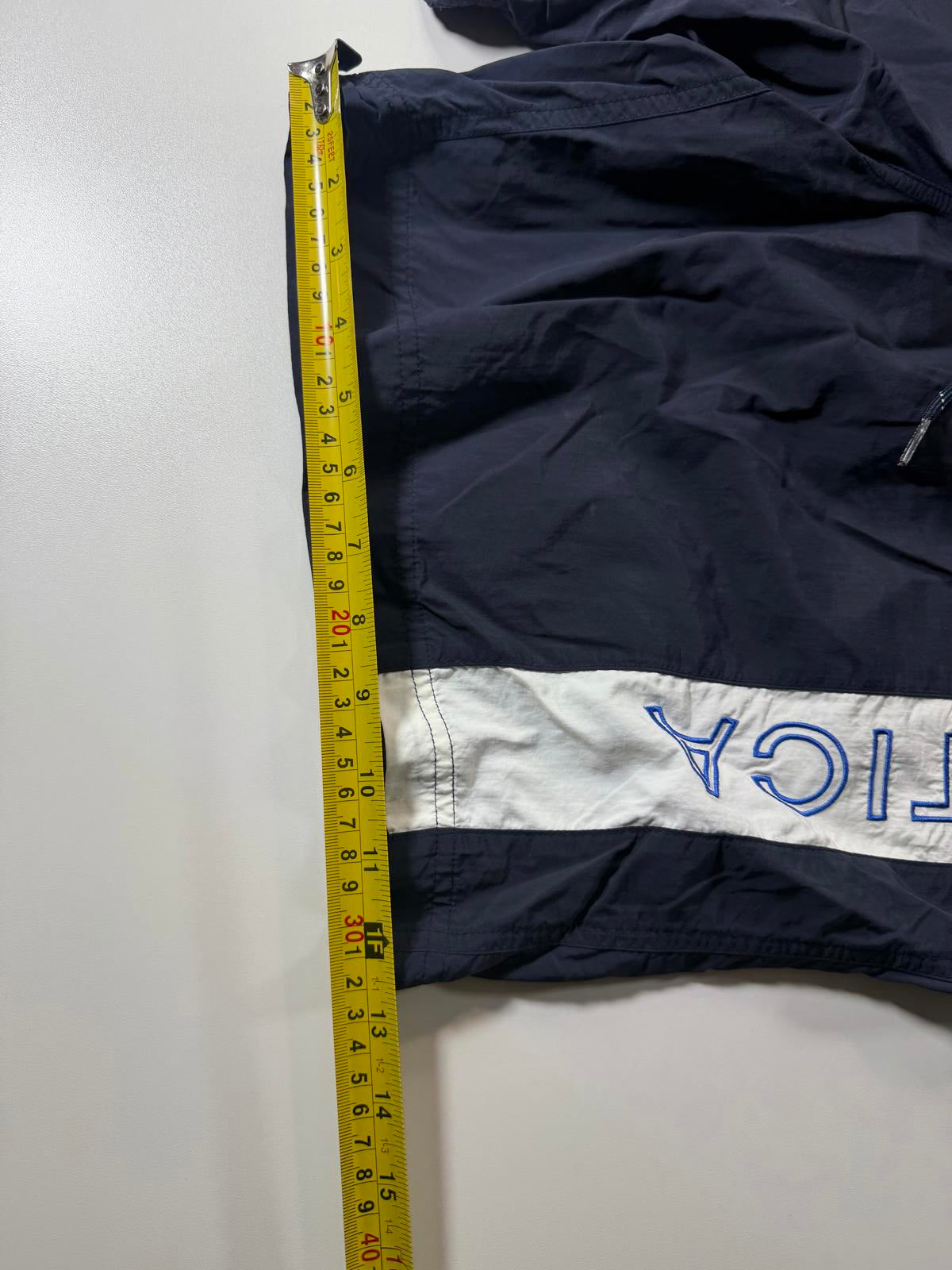 Nautica Men's Navy Blue Swim Shorts with White Side Panel XL