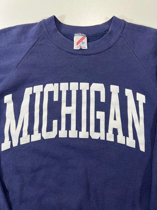 Jerzees Michigan Navy Blue Crewneck Sweatshirt