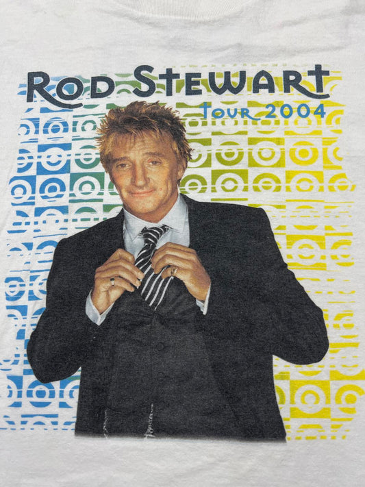 Rod Stewart Tour 2004 White Graphic T-Shirt
