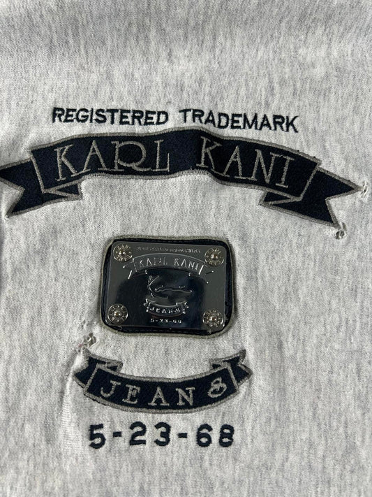 Karl Kani Grey Hoodie with Front Logo Patch XXL