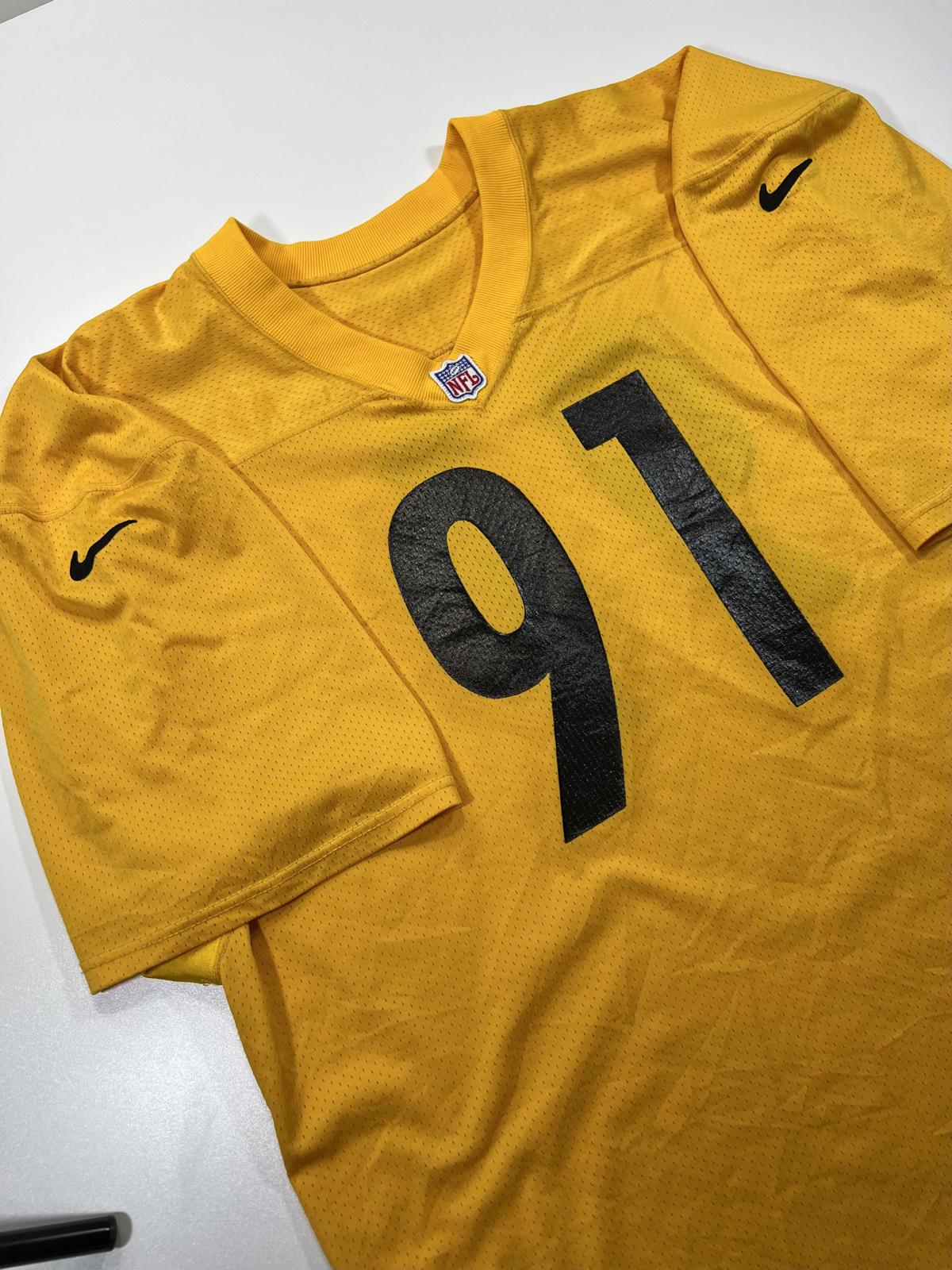 Nike NFL Yellow Football Jersey Number 91 Size 54