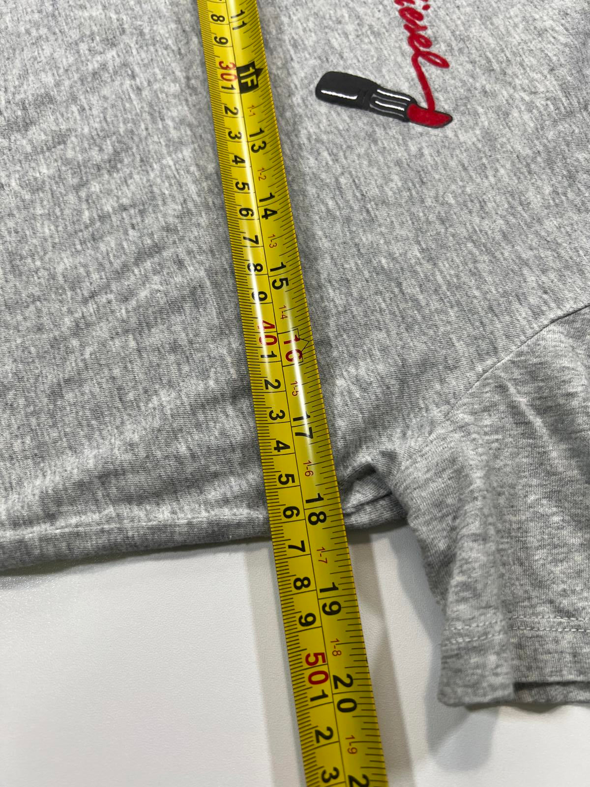 Diesel Grey Women's T-Shirt with Lipstick Embroidery