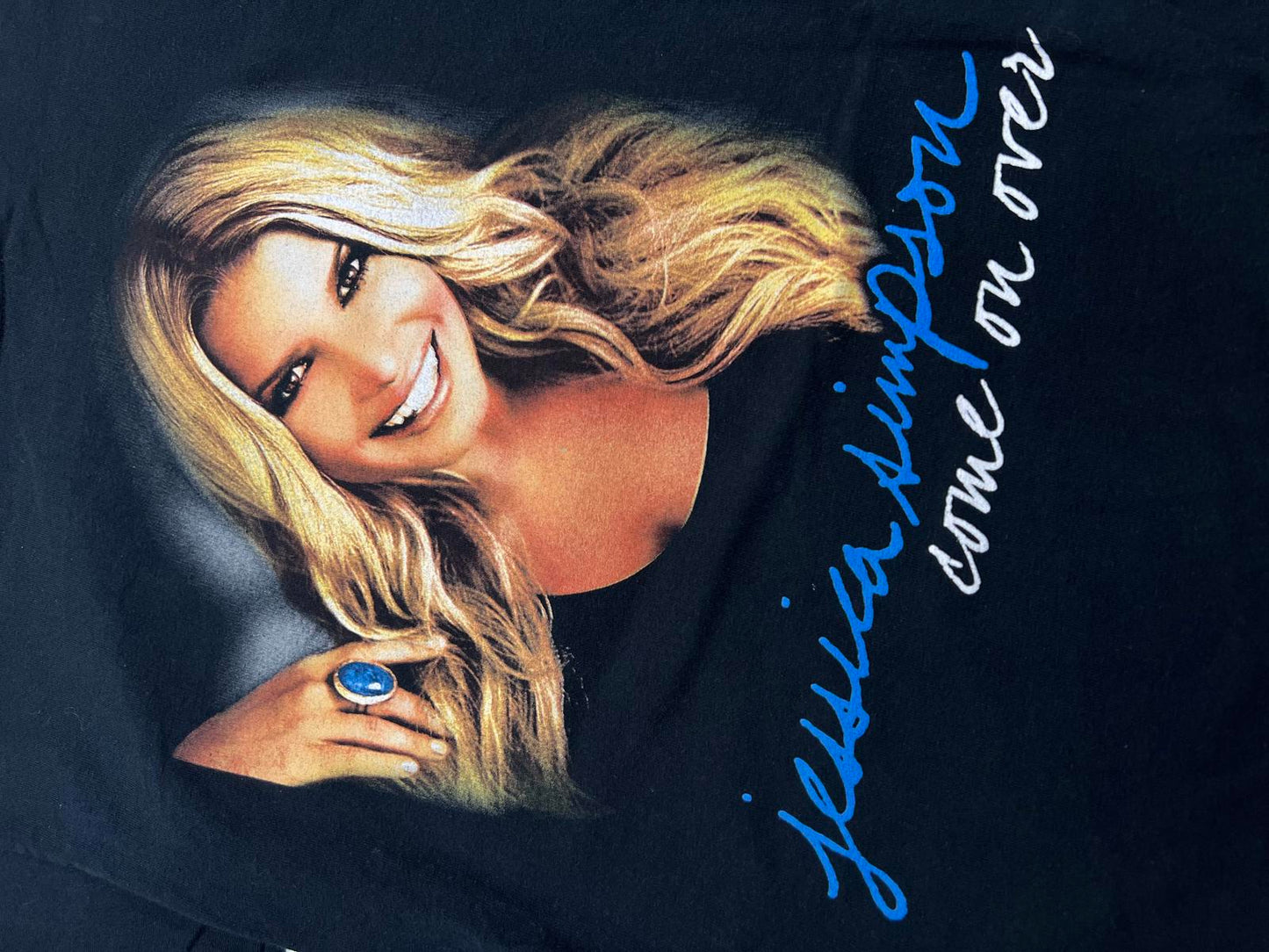 2008 Jessica Simpson Come On Over Black Graphic T-Shirt