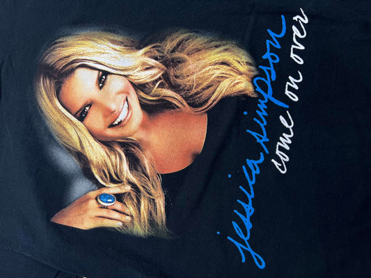 2008 Jessica Simpson Come On Over Black Graphic T-Shirt