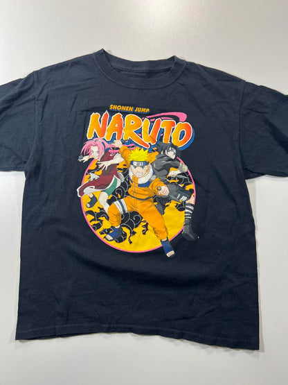 Naruto Graphic T-Shirt Black Size Extra Small