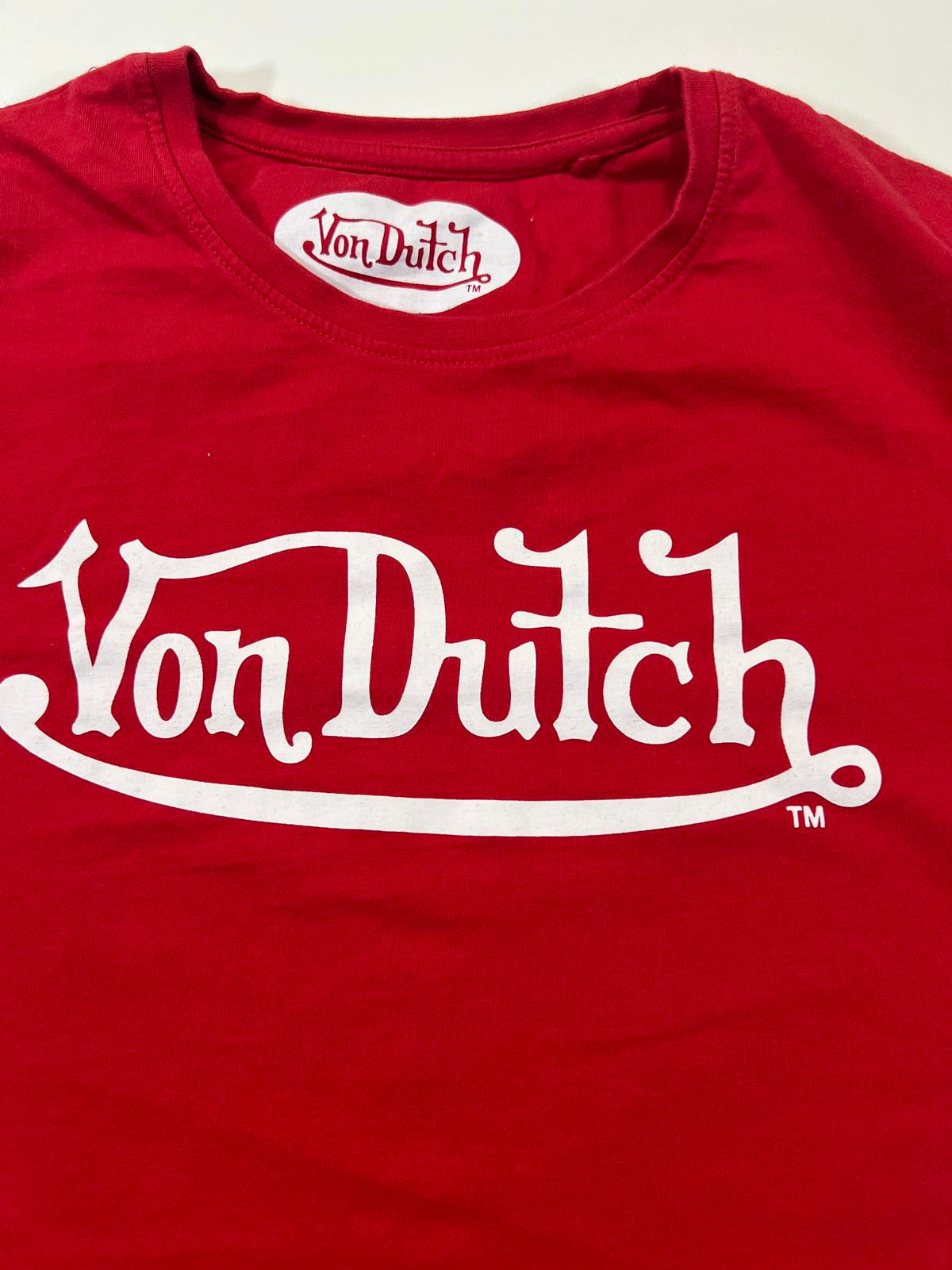 Von Dutch Red Logo Men's T-Shirt Large