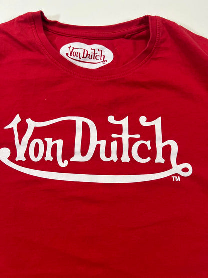 Von Dutch Red Logo Men's T-Shirt Large
