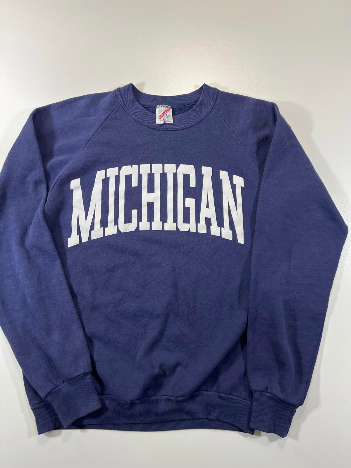Jerzees Michigan Navy Blue Crewneck Sweatshirt