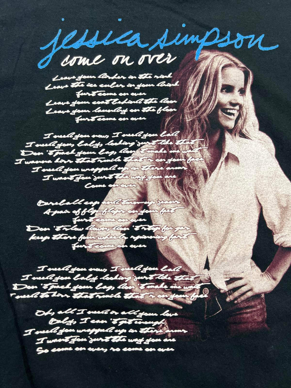 2008 Jessica Simpson Come On Over Black Graphic T-Shirt