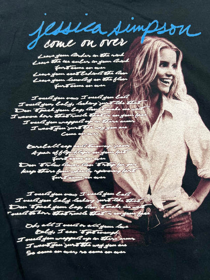 2008 Jessica Simpson Come On Over Black Graphic T-Shirt