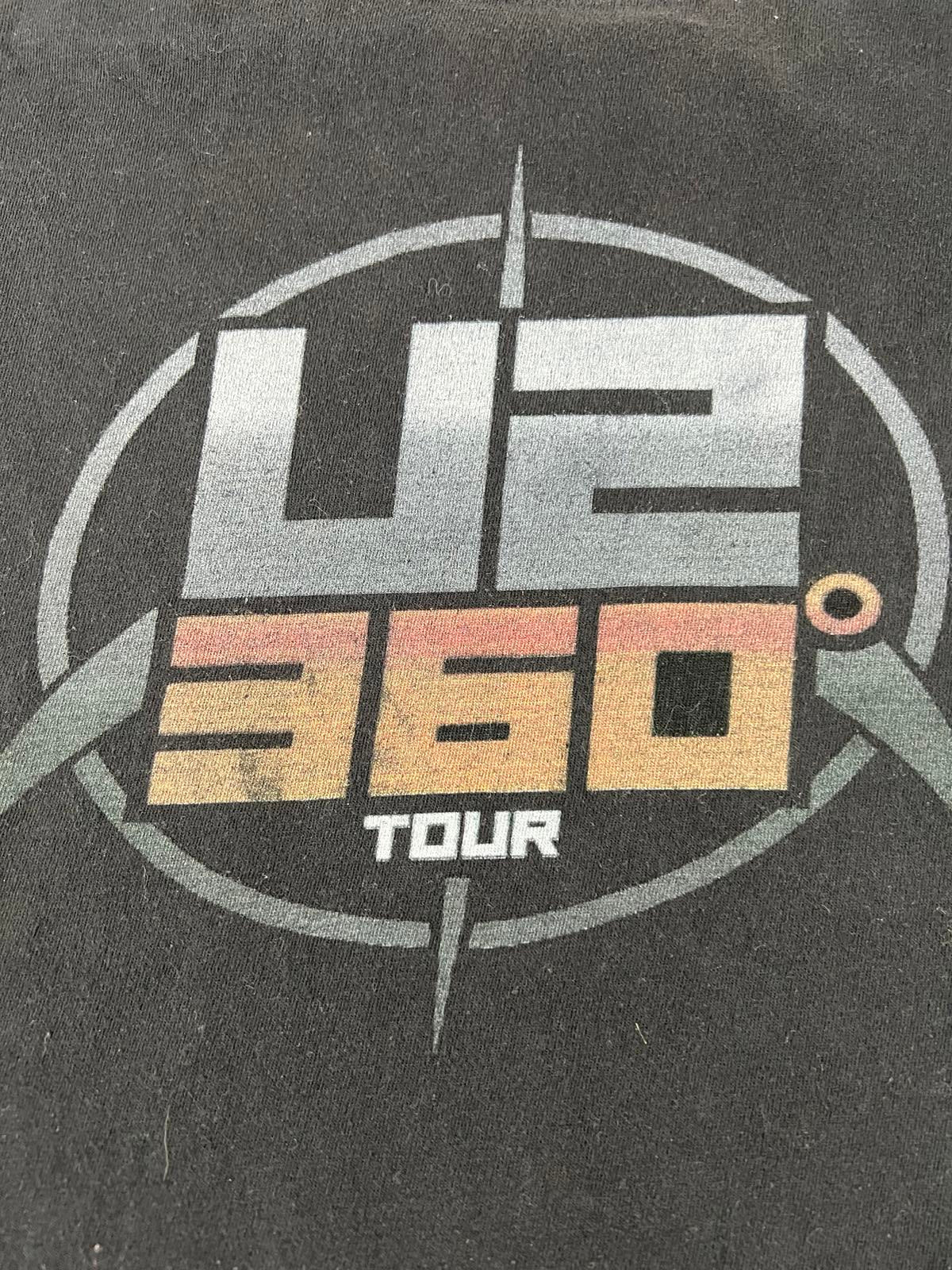 U2 360 Tour Black Graphic T-Shirt Size Large