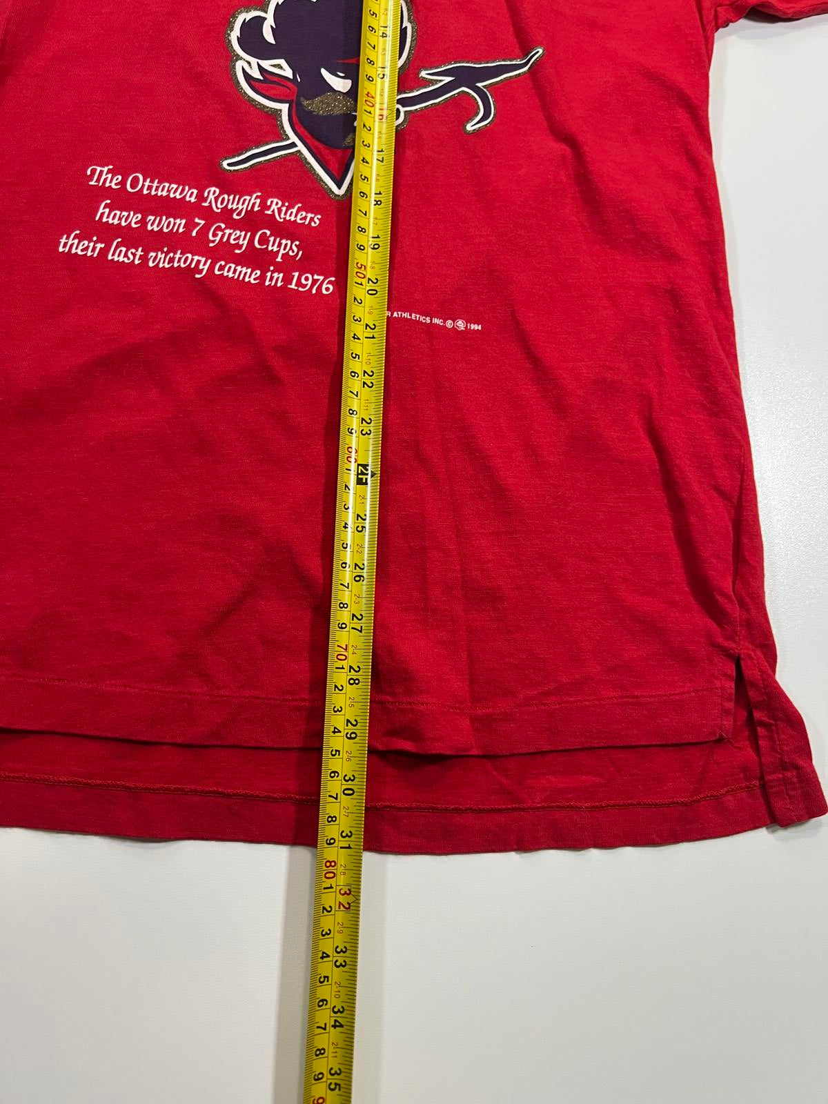 Vintage Ottawa Rough Riders Red Graphic T-Shirt Large