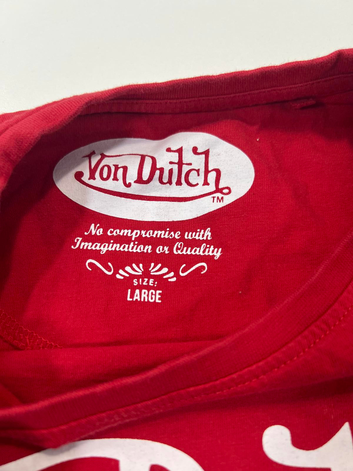 Von Dutch Red Logo Men's T-Shirt Large