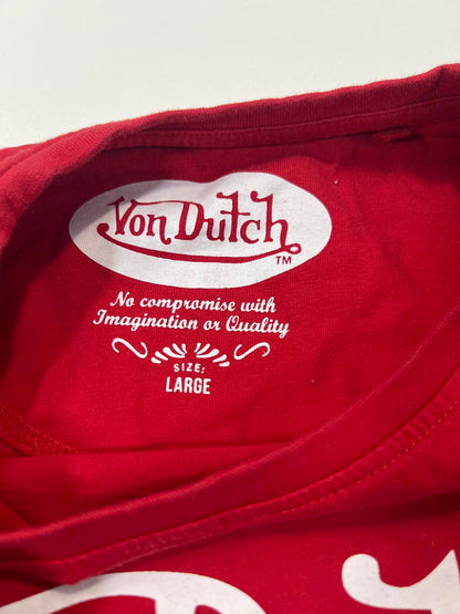 Von Dutch Red Logo Men's T-Shirt Large