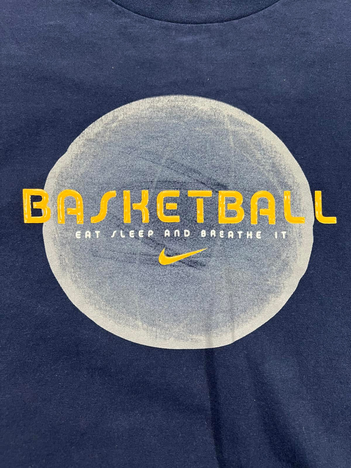 Vintage Nike Basketball Graphic T-Shirt Large Navy Blue