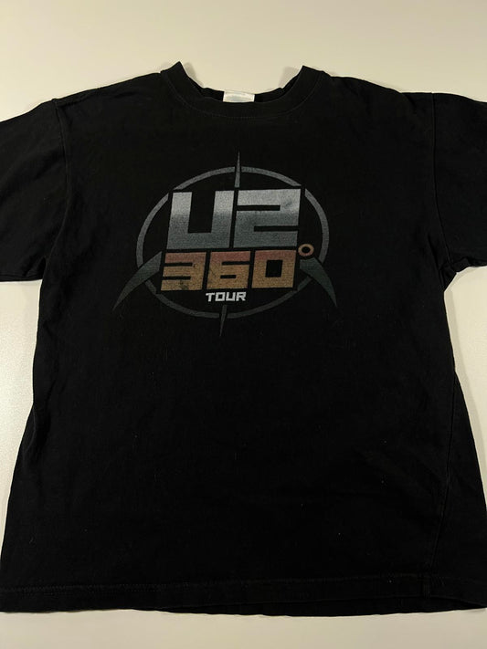 U2 360 Tour Black Graphic T-Shirt Size Large