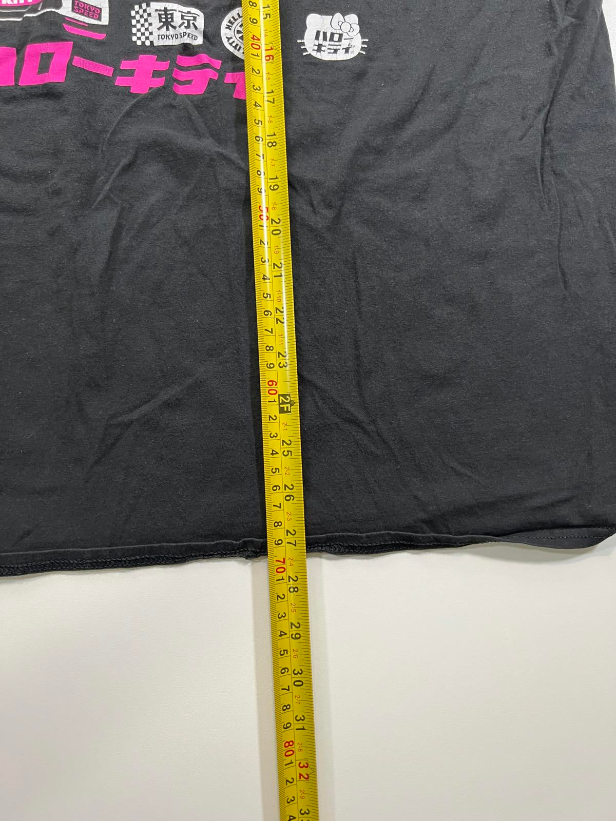 Hello Kitty Racing Graphic T-Shirt XL Black Cotton