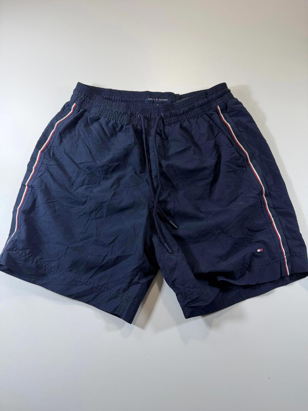 Tommy Hilfiger Men's Navy Blue Athletic Shorts Stripes M