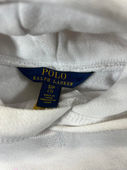 Polo Ralph Lauren White Hoodie Dress with Floral Youth Small