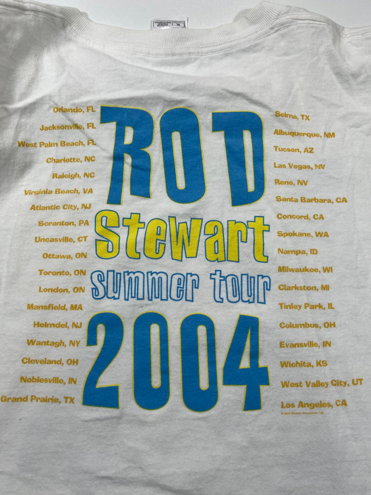Rod Stewart Tour 2004 White Graphic T-Shirt