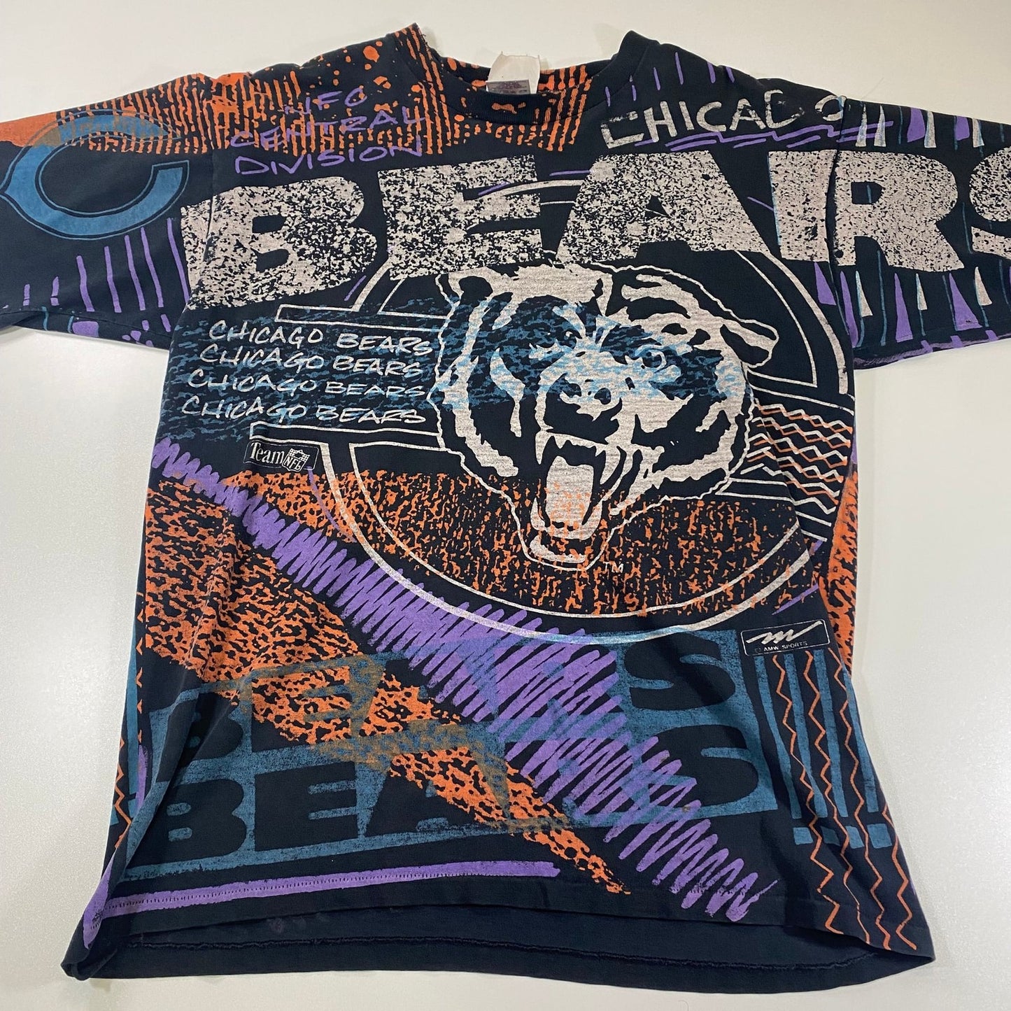 Vintage 90s Chicago Bears Magic Johnson T's All Over Print T-Shirt