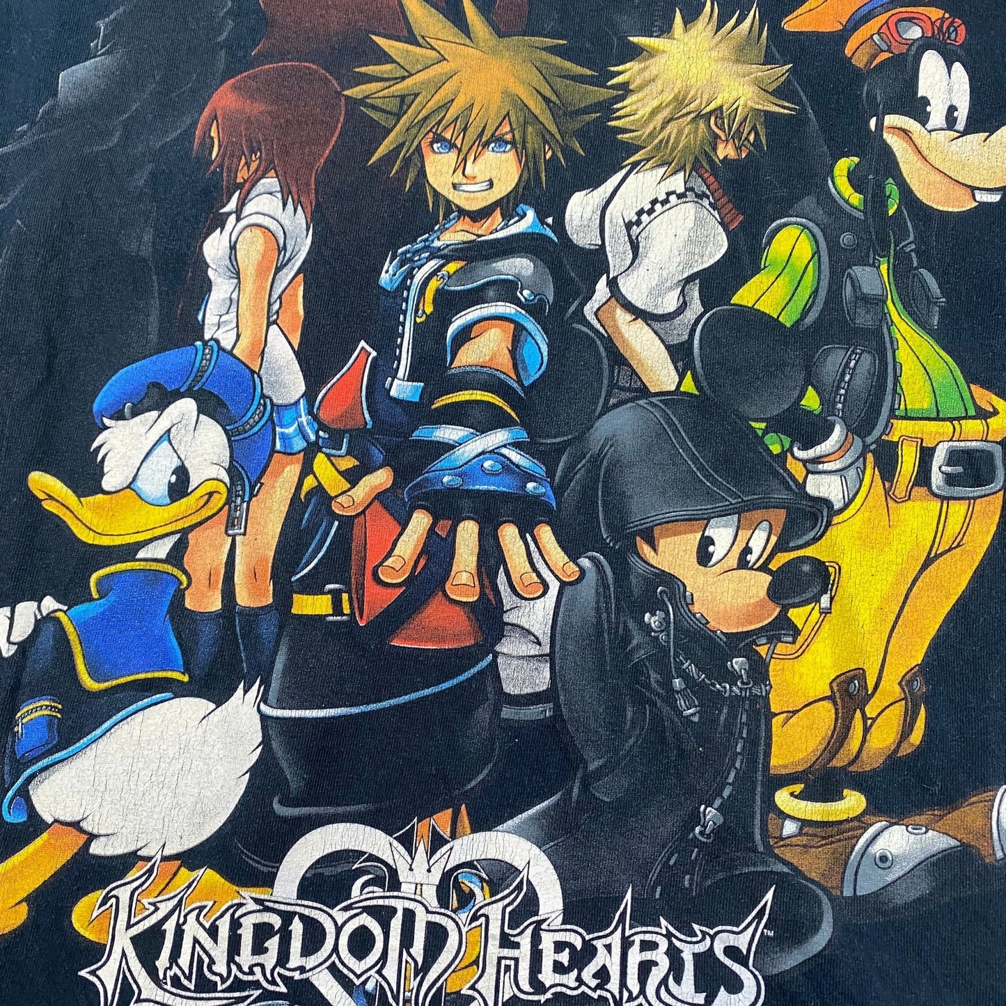 Vintage Kingdom Hearts Men's Black Graphic T-Shirt