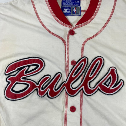 Vintage Starter NBA Chicago Bulls Baseball Jersey Stitched Shirt Size L
