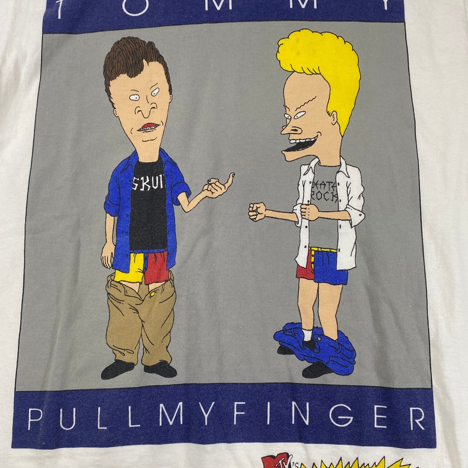 Vintage 1995 Beavis and Butthead Tommy Pull My Finger T-Shirt