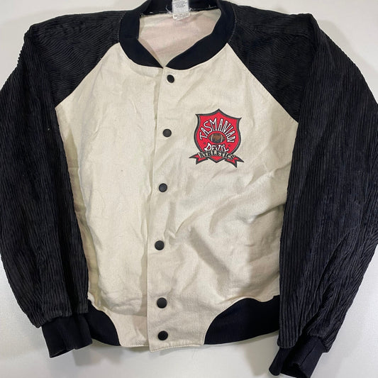 Vintage Looney Tunes Tasmanian Devil Terrycloth Varsity Baseball Jacket