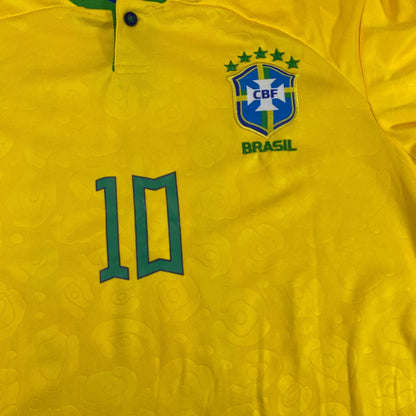 Neymar Jr. #10 Brazil 2022 World Cup Soccer Jersey